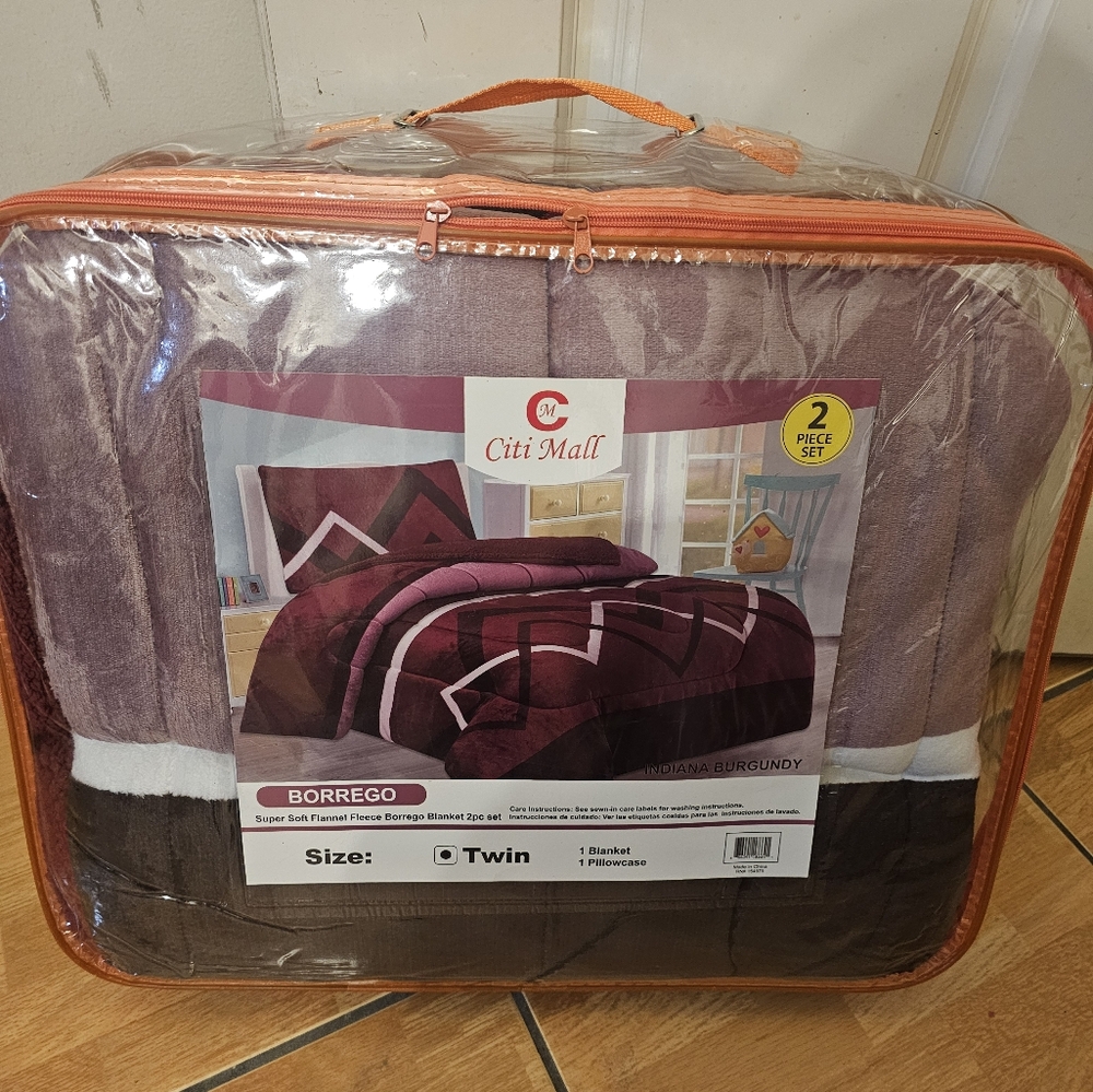 Citi Mall Burgundy and Brown Twin Comforter Set